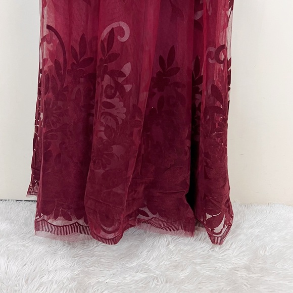 Morgan Formal Flocked Velvet Dress Size Small - Picture 9 of 11